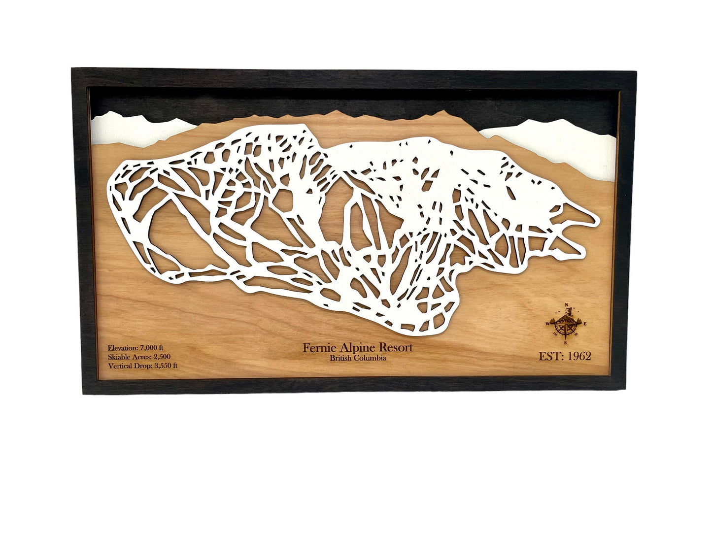 Fernie Alpine Resort Wooden Trail Map