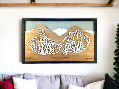 Attitash Mountain Resort Wooden Trail Map