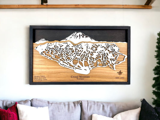 Crystal Mountain Wooden Trail Map