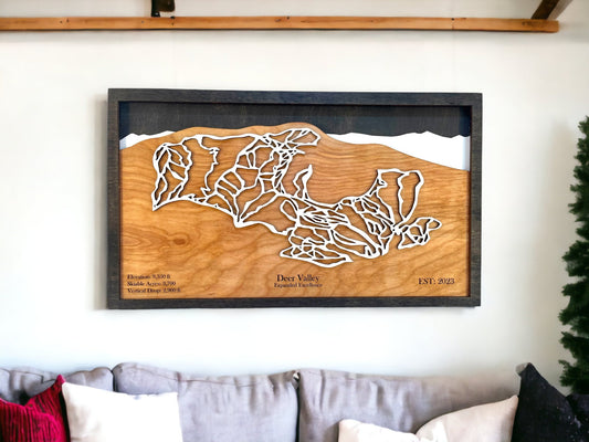 Deer Valley Expansion Wooden Trail Map
