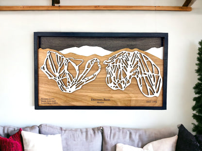 Discovery Ski Area Wooden Trail Map